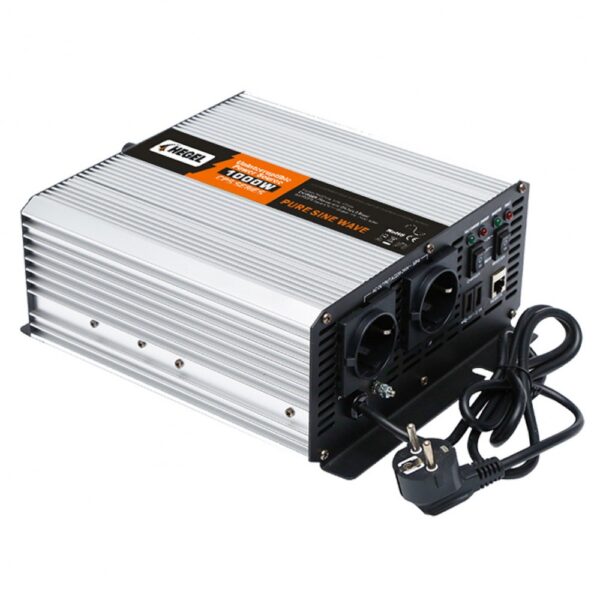 1000 Watt 12 Volt Tam Sinüs İnverter AC 220V Şarjlı - Hegel